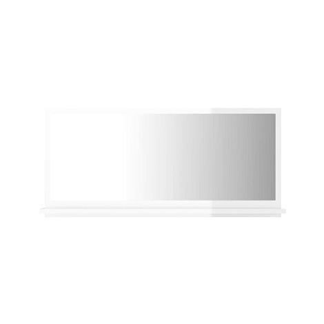 Koupelnové zrcadlo bílé vysoký lesk 80x10,5x37 cm dřevotříska 804577 SHUMEE
