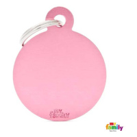 My Family MF BIG ROUND ALUMINUM PINK 3,93x3,17 cm gravírovateľný přívěsek