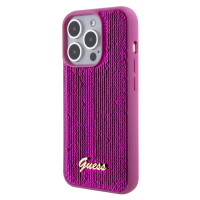 Zadní kryt Guess Sequin Script Logo pro Apple iPhone 15, purpurová