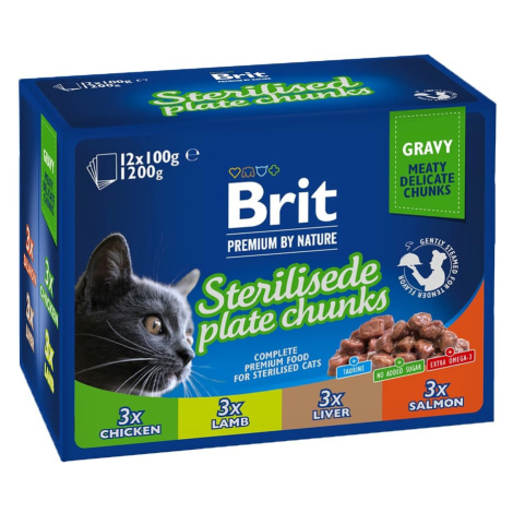 Brit Premium by Nature Sterilized Plate Chunks in Gravy - 12x100g