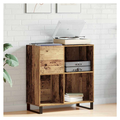 vidaXL Skříň na gramofonové desky s policí Staré dřevo 85 x 38 x 89 cm