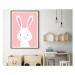 Pastelowe Love Obraz na stěnu KRÁLÍK do dětského pokoje RŮŽOVÝ Zvolte rozměr: 50 x 70 cm