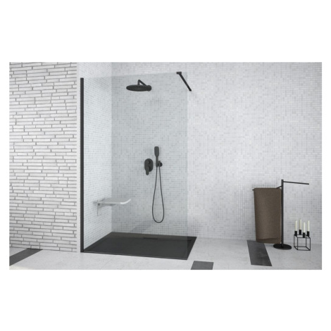 HOPA Walk-in sprchový kout AVEO BLACK BARVA rámu Černá, Pevná stěna Bez pevné stěny, Rozměr A 90