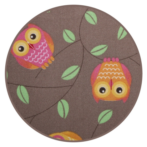 Dětský kusový koberec Little Owls kruh - 60x60 (průměr) kruh cm