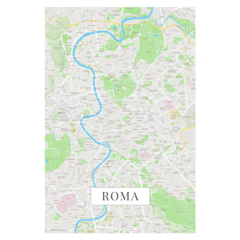 Mapa Roma color, 26.7x40 cm