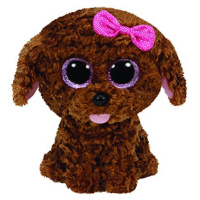 Beanie Boos Maddie pejsek hnědý s mašličkou 24 cm