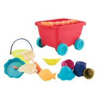 B-TOYS - Vozík s hračkami na písek červený