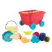 B-TOYS - Vozík s hračkami na písek červený