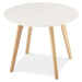 Bílý konferenční stolek s nohami z dubového dřeva Furnhouse Life, Ø 60 cm