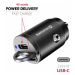 USB-C adaptér 2x (Power Delivery 45W, černý)