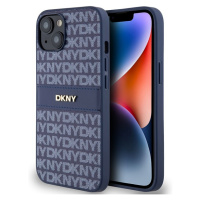 DKNY PU Leather Repeat Pattern Tonal Stripe kryt iPhone 14 modrý