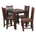 Jídelní set Barol - Stůl 100x70, 4x židle (ořech střední/aston 5)