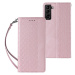 Magnet Case elegantní knížkové pouzdro s poutkem na Samsung Galaxy S22 ULTRA 5G Pink