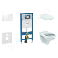 GEBERIT Duofix Set předstěnové instalace, klozet Alpha se sedátkem, tlačítko Sigma30, bílá/chrom