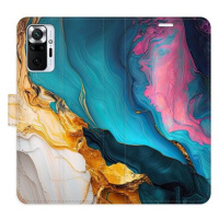 iSaprio Flip pouzdro Colourful Marble pro Xiaomi Redmi Note 10 Pro