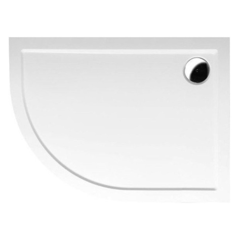POLYSAN RENA R sprchová vanička z litého mramoru,čtvrtkruh 100x80cm, R550, pravá, bílá 76511
