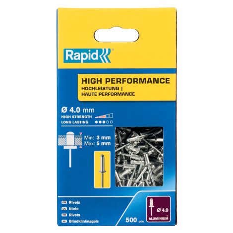 Nýty hliníkové Rapid High Performance 4×8 mm 500 ks