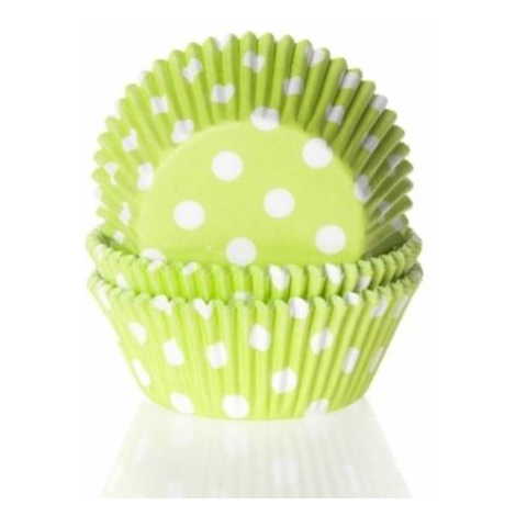 Papírový košíček na muffiny zelený puntíkovaný 50ks House of Marie