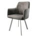DELIFE Jídelní židle Greg-Flex šedá vintage oválná podnož nerezové oceli