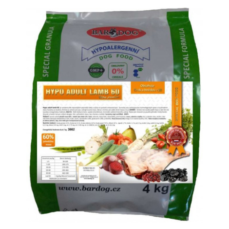 Granule Bardog Lisované granule za studena Hypo Adult Lamb 60 - 4 kg