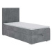 Čalouněná postel Briony 90x200, stříbrná, vč. matrace a topperu