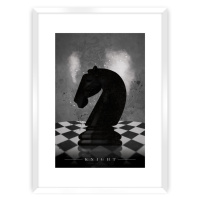 Dekoria Plakát Chess III, 50 x 70 cm, Ramka: Biała