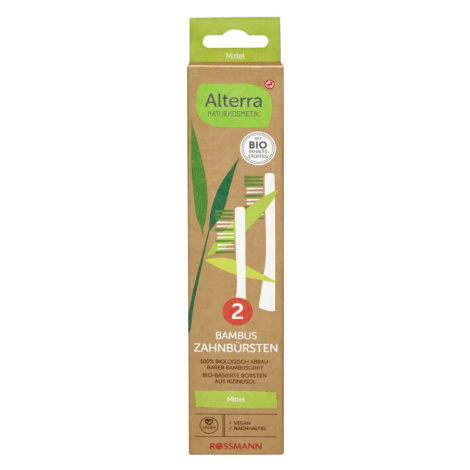 Alterra Naturkosmetik Zubní kartáčky Medium Bambus 2 ks 2 ks