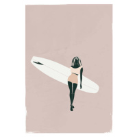 Ilustrace Pastel colour fashion surf illustration, LucidSurf, 26.7 × 40 cm