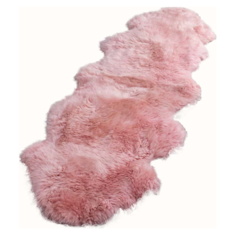 Růžová ovčí kožešina Native Natural Double, 60 x 240 cm