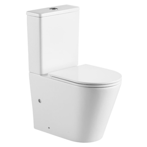 Mereo WC kombi, vario odpad, kapotované, Smart Flush RIMLESS, keramické vč. sedátka VSD91T1