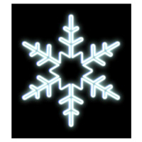 DecoLED LED světelná vločka s hvězdou ve středu na VO, pr .80 cm, ledově bílá