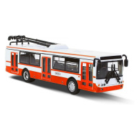 Rappa trolejbus kovový 16 cm červený