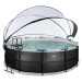 Bazén s krytem a pískovou filtrací Black Leather pool Exit Toys kruhový ocelová konstrukce 450*1
