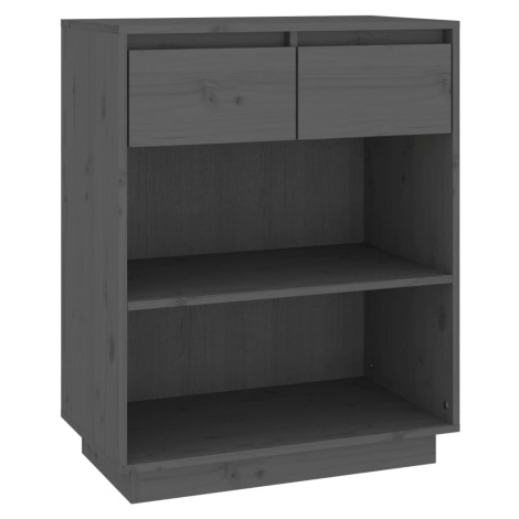 vidaXL Konzolová skříňka šedá 60 x 34 x 75 cm masivní borové dřevo
