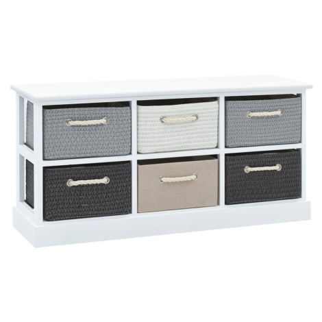 vidaXL Úložná lavice se 6 zásuvkami, dřevěná