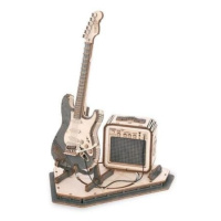 Robotime Rokr 3D dřevěné puzzle Elektrická kytara 140 ks