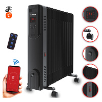 Olejový radiátor DMS Germany OR-13BW / 2500 W / Wi-Fi / černá Varianta: ivi0