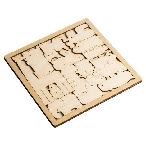 DřevoHrou Dřevěná hra - Vkládací Montessori Hlavolam zvířátka