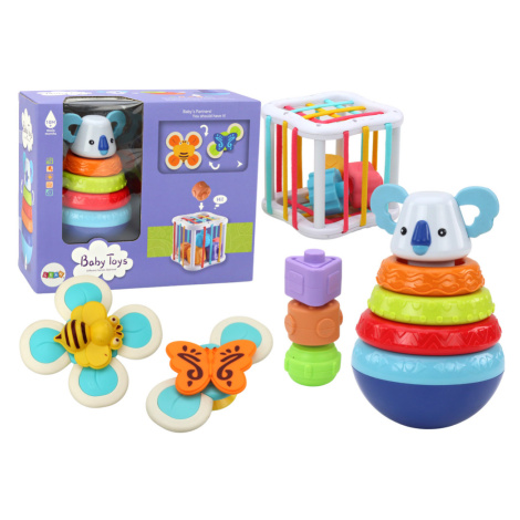 mamido  Sada senzorických hraček Věž Koala, vzdělávací kostka a spinnery