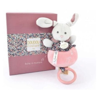 DouDou et Compagnie Paris plyšový králíček hrající melodii růžový 20 cm