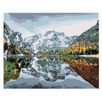 Diamondi - PRVNÍ SNÍH NA BRAIES LAKE, 40x50 cm, vypnuté plátno na rám