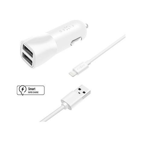 FIXED Smart Rapid Charge 15W s 2xUSB výstupem a USB/Lightning kabelem MFI certifikace bílá