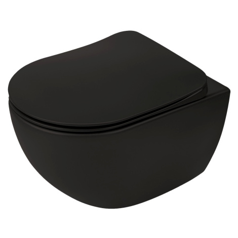 DEANTE Peonia černá Záchodová mísa, se sedátkem, bez okraje CDEDNZPW