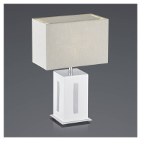 BANKAMP BANKAMP Karlo stolní lampa bílá/šedá, výška 47cm