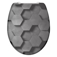 WC sedátko Grey Hexagons, duroplast, soft close (SCHÜTTE GREY HEXAGONS)