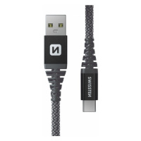 SWISSTEN odolný datový kabel USB-A - USB-C, 60W, kevlarový, 1.5m, černá - 71541010