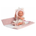 Llorens 63544 NEW BORN DĚVČÁTKO- realistická panenka miminko s celovinylovým tělem - 35 c