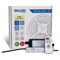 McLED  LED pásek - sada 3 m + Přijímač Nano IP67, 240 LED/m, EWW, 6 W/m, DC 24V, 485 lm/m, CRI90