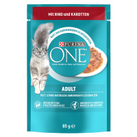 Purina One kapsičky, 24 x 85 g / 26 x 85 g - 20 + 4 / 20 + 6 zdarma! - Adult hovězí s mrkví 26 x