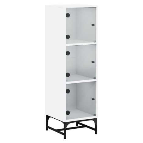 vidaXL Highboard se skleněnými dvířky bílý 35 x 37 x 120 cm